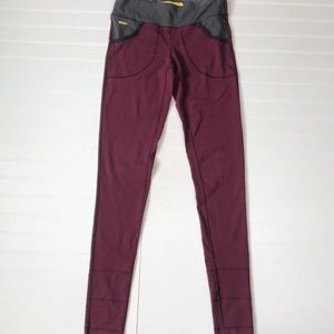 Lole leggings women’s Small maroon/gray w/pockets